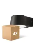 Voordeelpak 4x D'Lite Wandlamp Lira Zwart 7W 600lm 830 Warm Wit | IP54